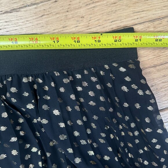 Vince Camuto NWT Plus Size Pleated Chiffon Maxi Skirt in Black and Gold Size 2X - Picture 6 of 7